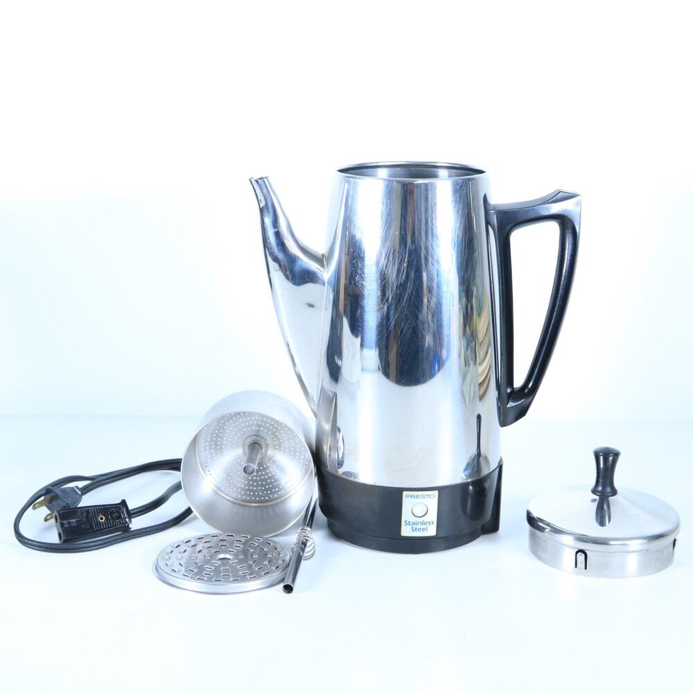Presto 12 Cup Stainless Steel Coffee Maker Model 02811 04 Vintage
